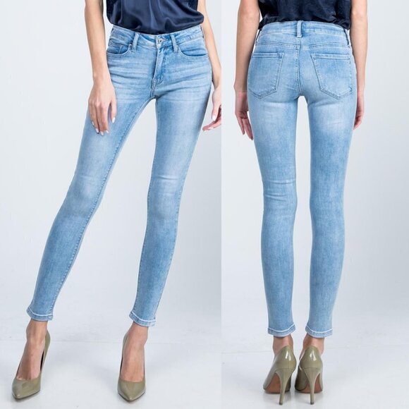 Mid Rise Light Wash Ankle Skinny Jean - Picture 1 of 3